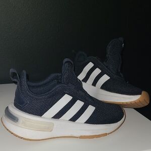 Adidas Kids Dark Blue and White Sneakers